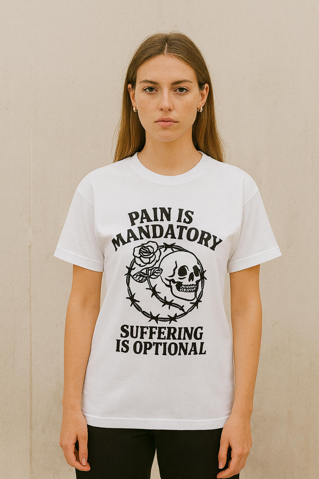 Pain is Mandatory White Tee