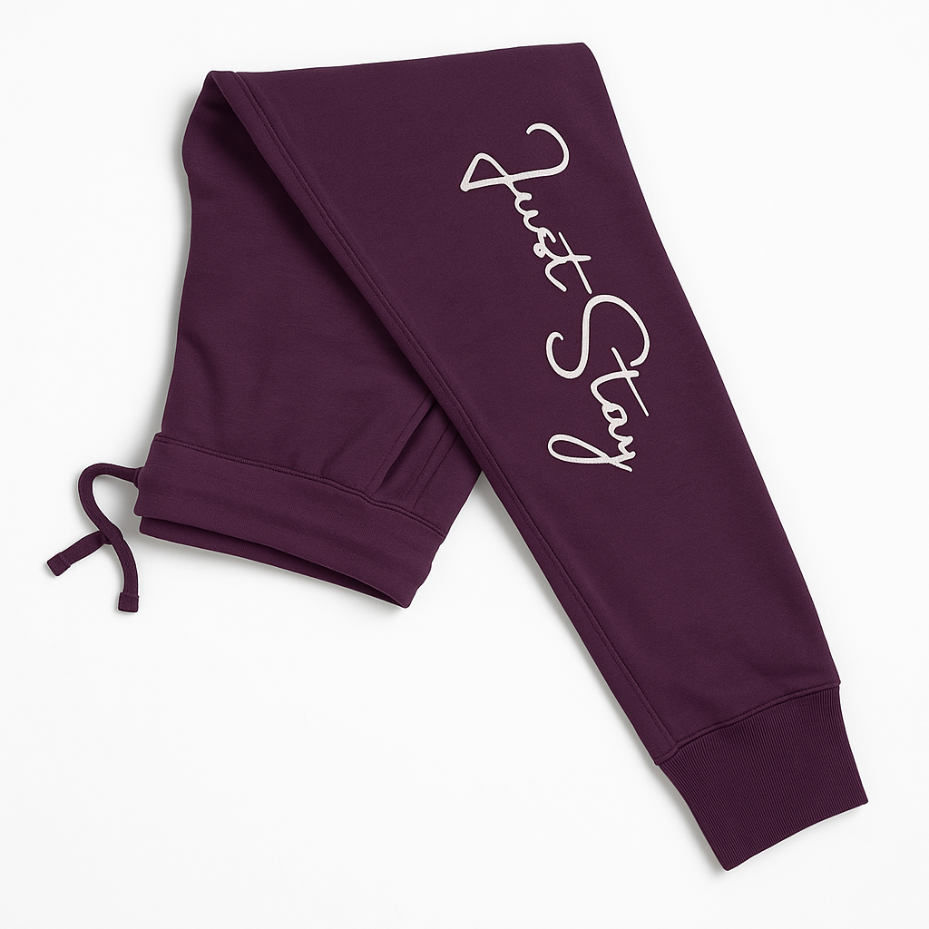 Purple womens Just Stay Joggers