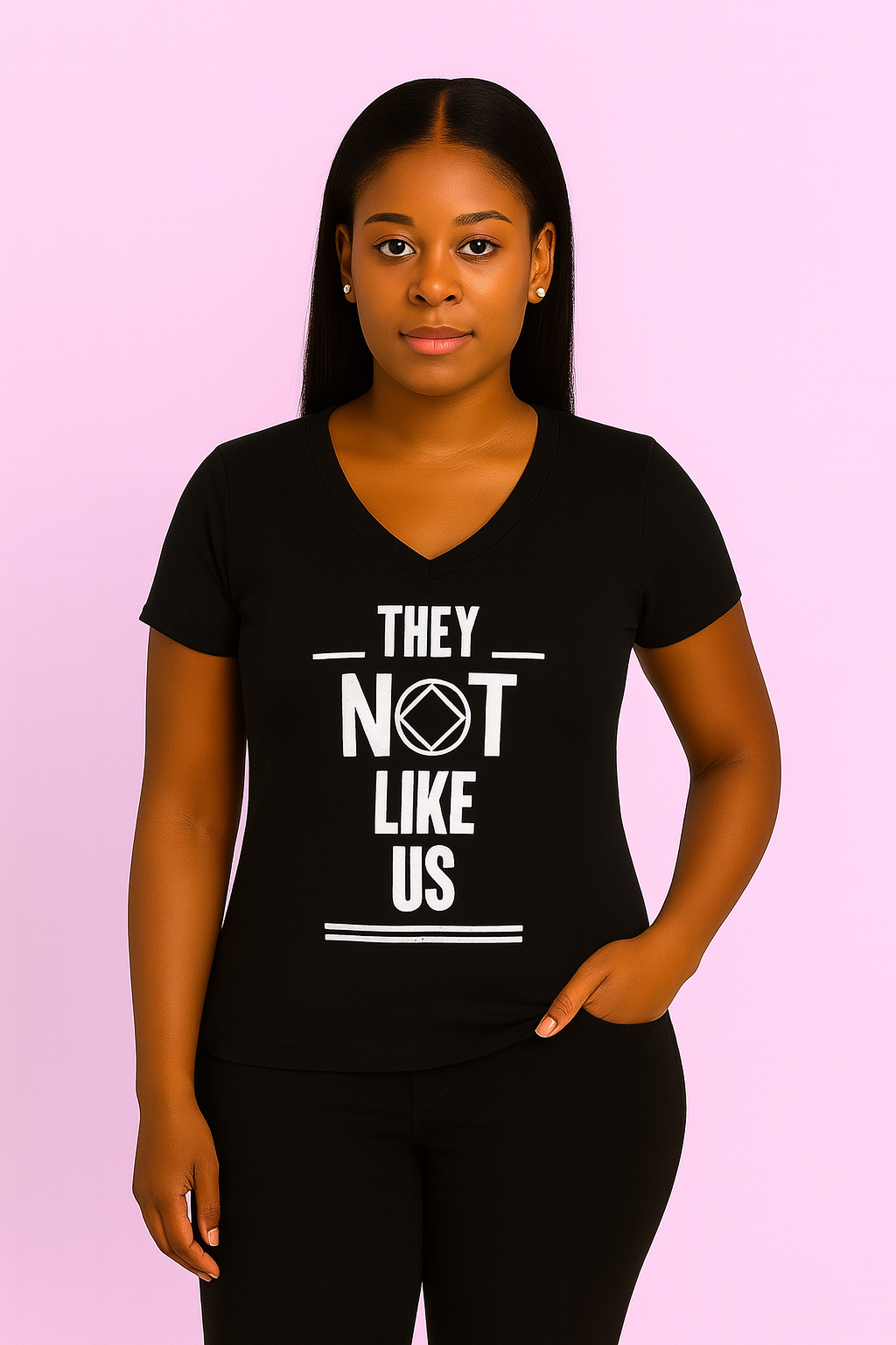 Black They Not Like Us Womens Vneck