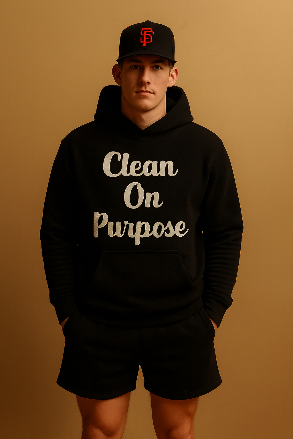 Black Clean On Purpose Hoodie