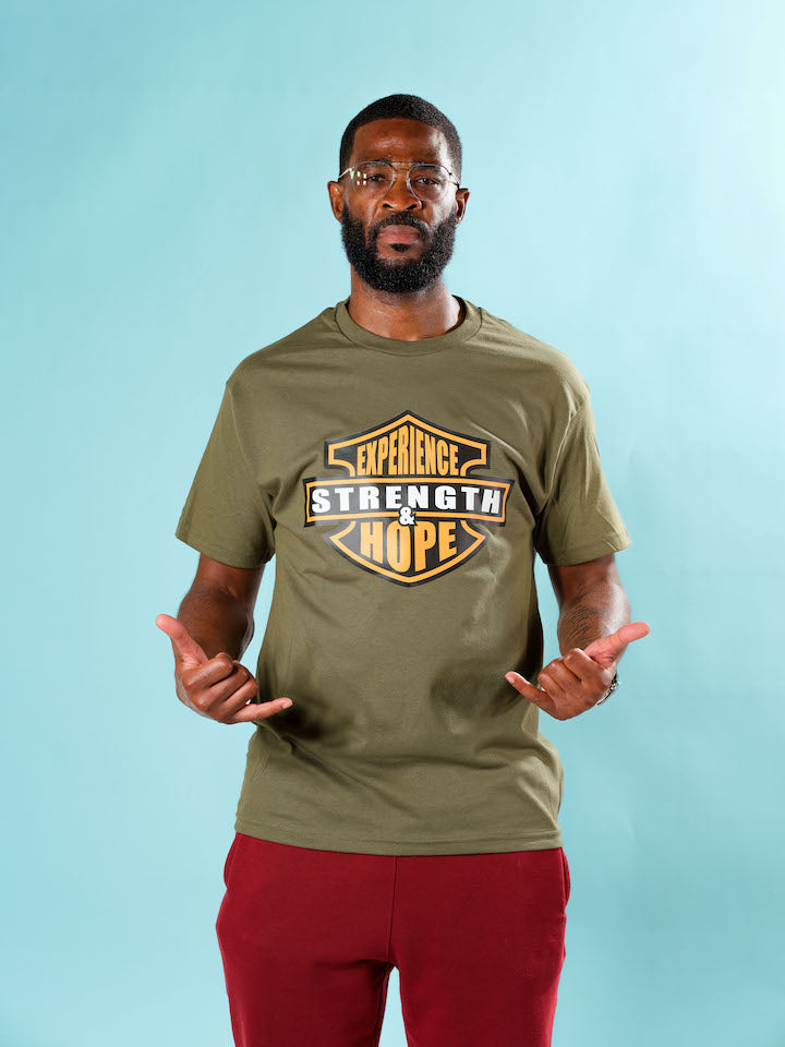 Experience Strength and Hope Military Green T-Shirt