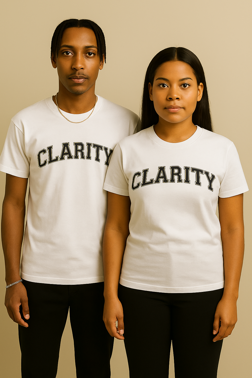 Clarity t-shirt white with black print