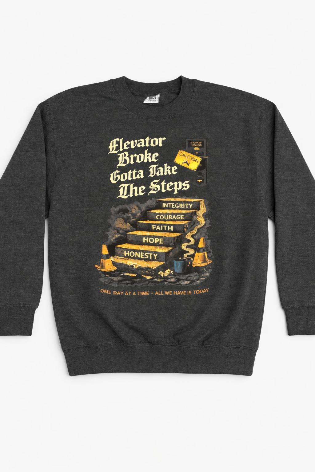Elevator Broke Charcoal Crew Neck