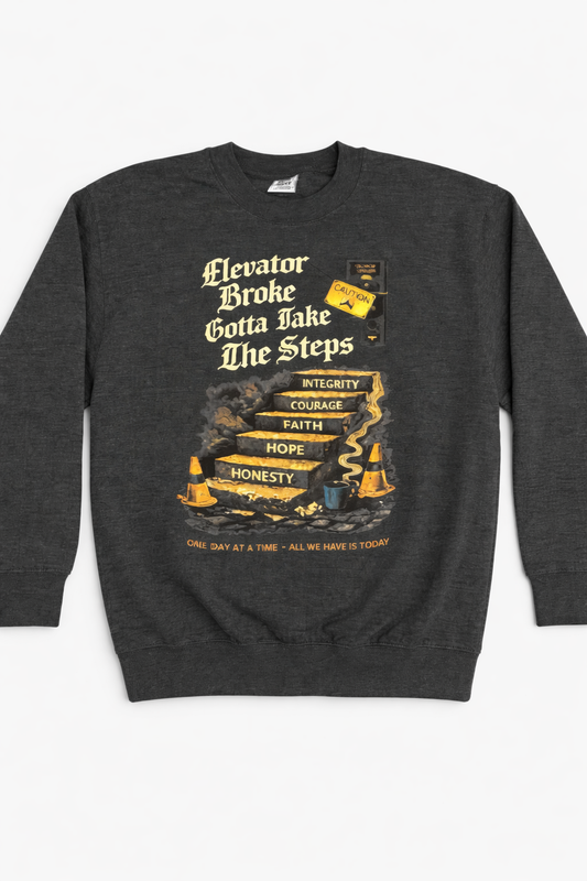 Elevator Broke Charcoal Crew Neck