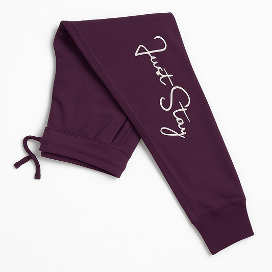 Purple womens Just Stay Joggers