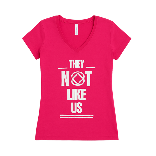 They Not Like Us womens v-neck t-shirt Hot Pink