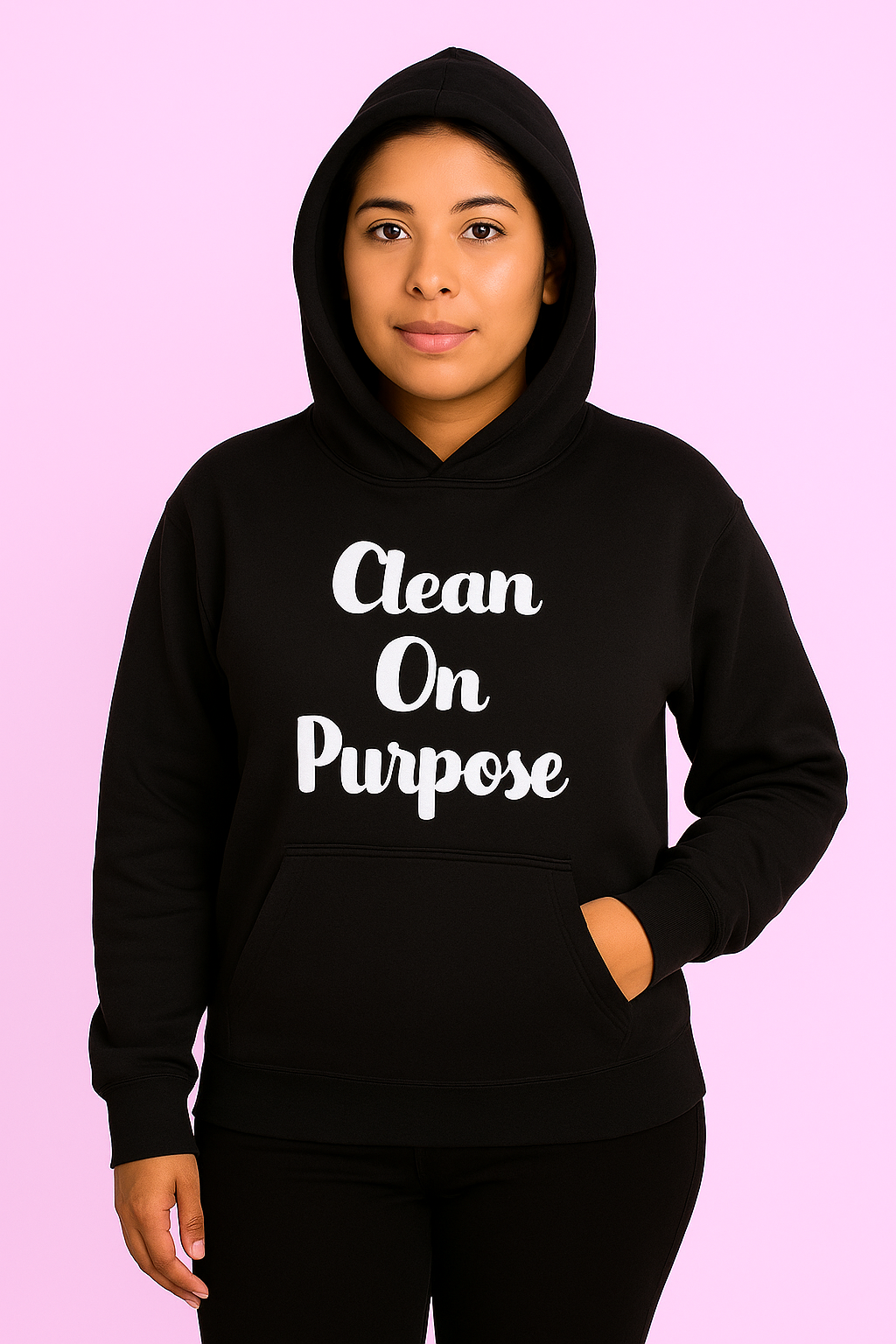 Black Clean On Purpose Hoodie