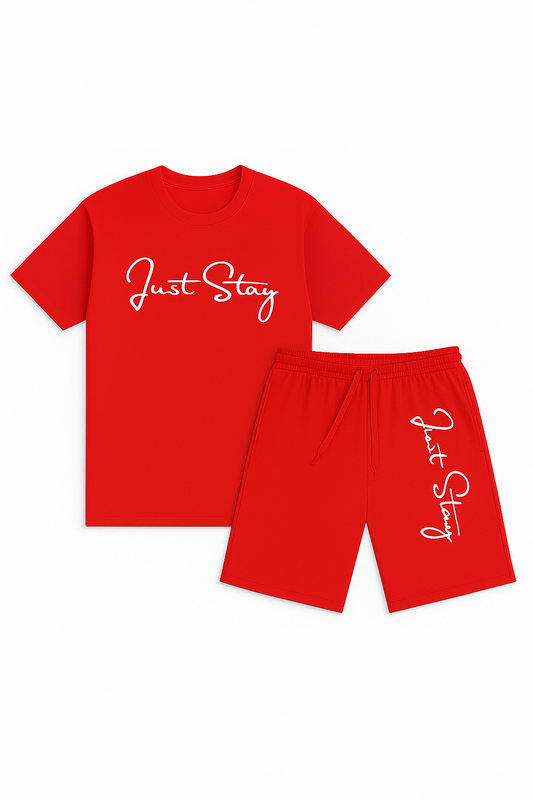 Just Stay Red Short Set