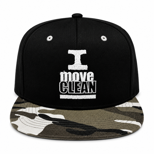 I Move Clean Black SnapBack Camo Bill