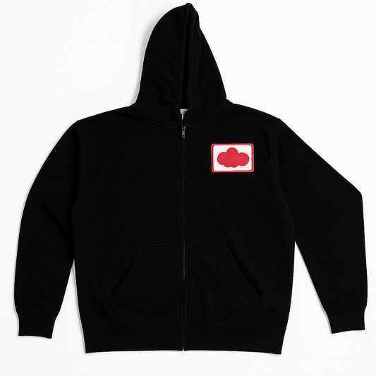 Black Pink Cloud Zip Up Hoodie