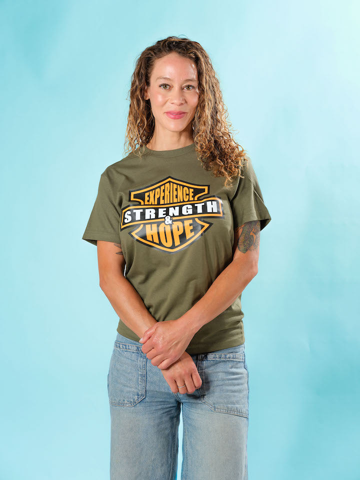 Experience Strength and Hope Military Green T-Shirt