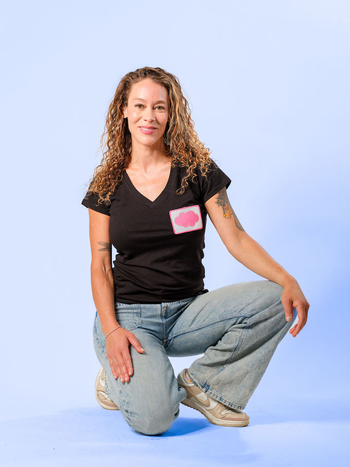 Pink Cloud Womens V-neck t-shirt