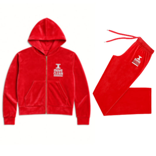 I Move Clean Rose Velour Set