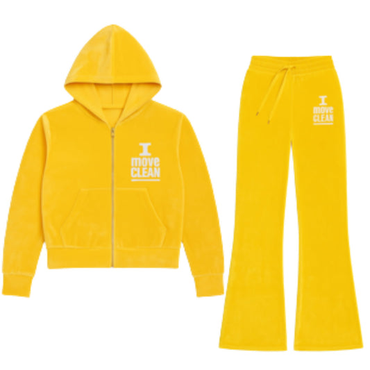 I Move Clean Yellow Velour Set